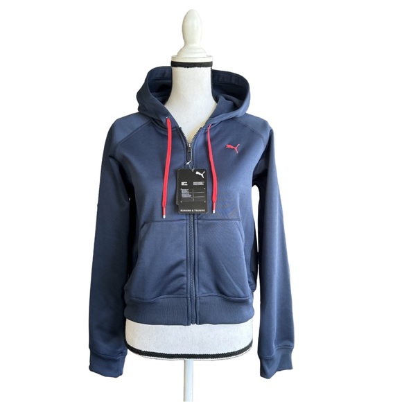 Puma Women’s Athletic Blue Power Fleece Jogger Zip Up Tracksuit Sweatsuit - Picture 1 of 5